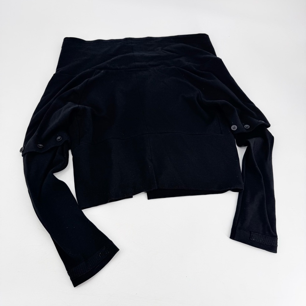 Porto Black Asymmetrical Button Jacket Lagenlook Porto 0 XS Art to wear - Picture 5 of 5